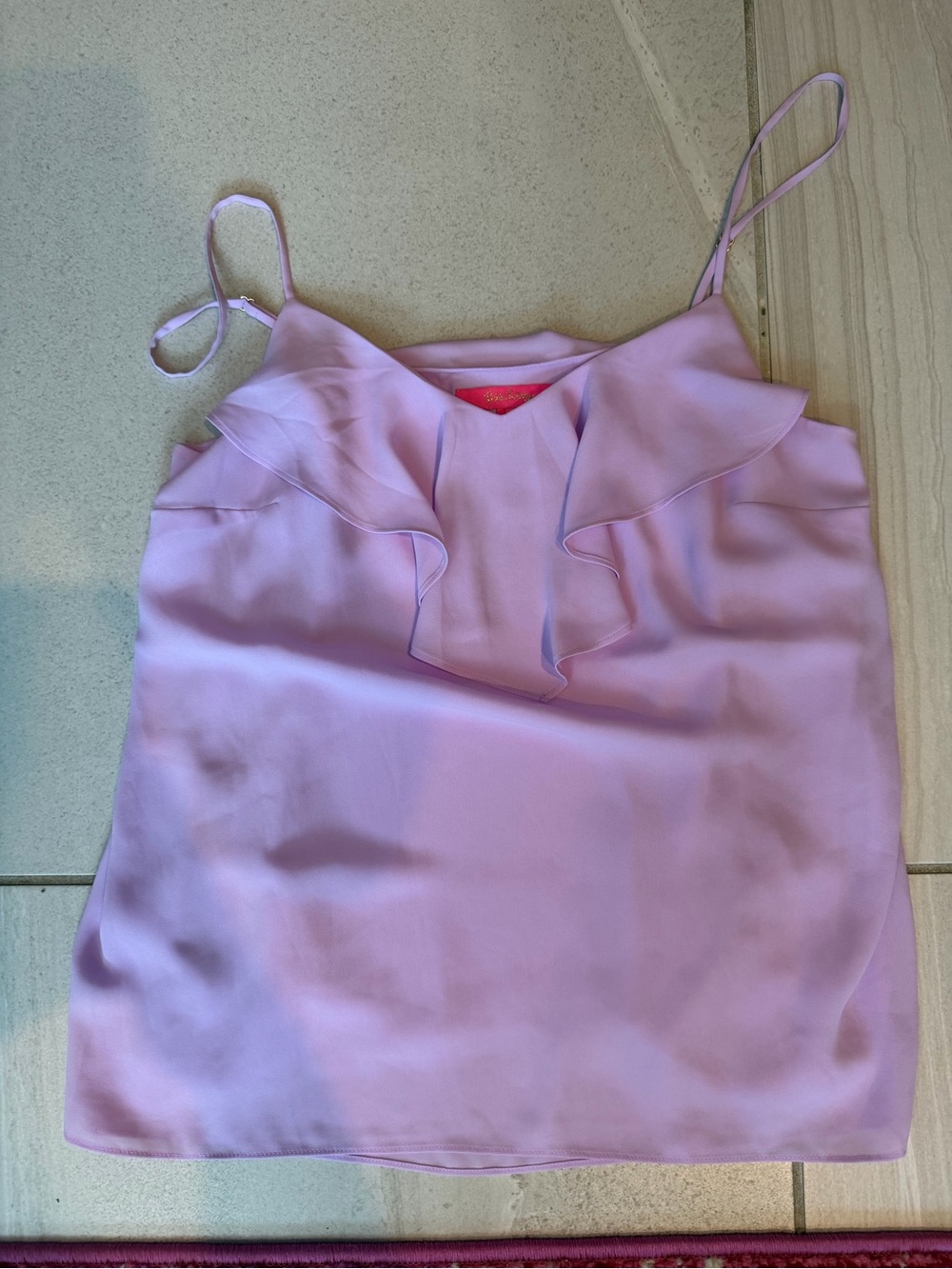 Lilly Pulitzer Lavender Ruffle Front Satin Cami